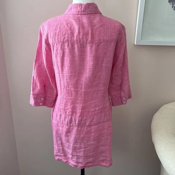Lilibleu l 100% Linen Pink Tunic - Picture 3 of 5